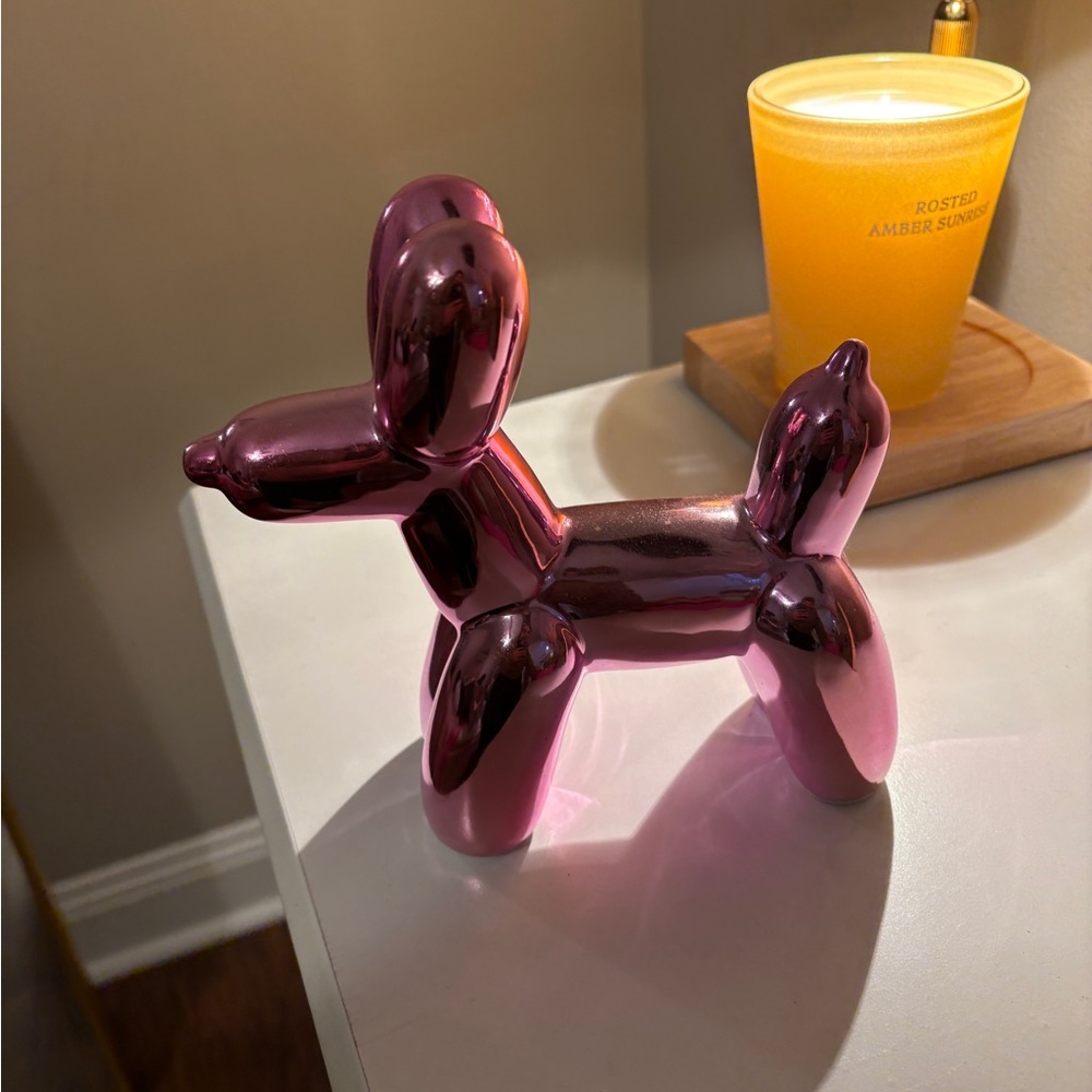 Pink Balloon Dog Sculpture